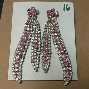 Floral rhinestone earrings